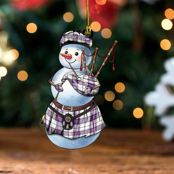 Alexander of Menstry Dress Weathered Clan Badge Tartan Wood Acrylic Ornament Snowman Bagpipe Personalized