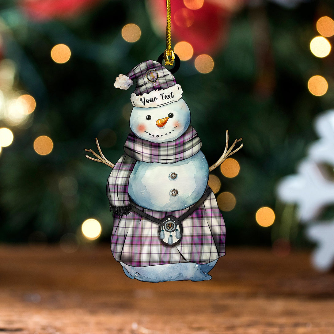 Alexander of Menstry Dress Weathered Clan Badge Tartan Wood Acrylic Ornament Snowman Warrior Personalized