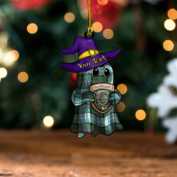 Alexander of Menstry Hunting Ancient Clan Badge Tartan Wood Acrylic Ornament Halloween Ghost