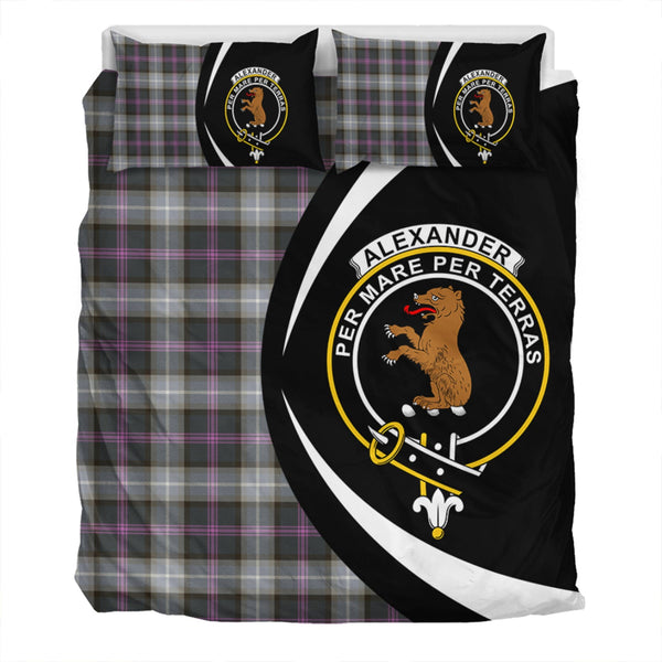 Alexander of Menstry Hunting Weathered Clan Badge Tartan Bedding Set Circle Style