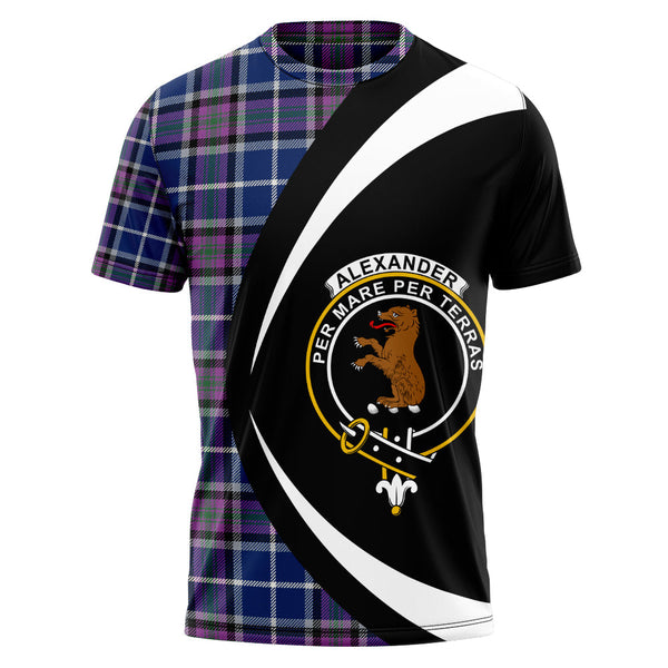 Alexander of Menstry Modern Clan Badge Tartan T-Shirt Circle Style Personalized