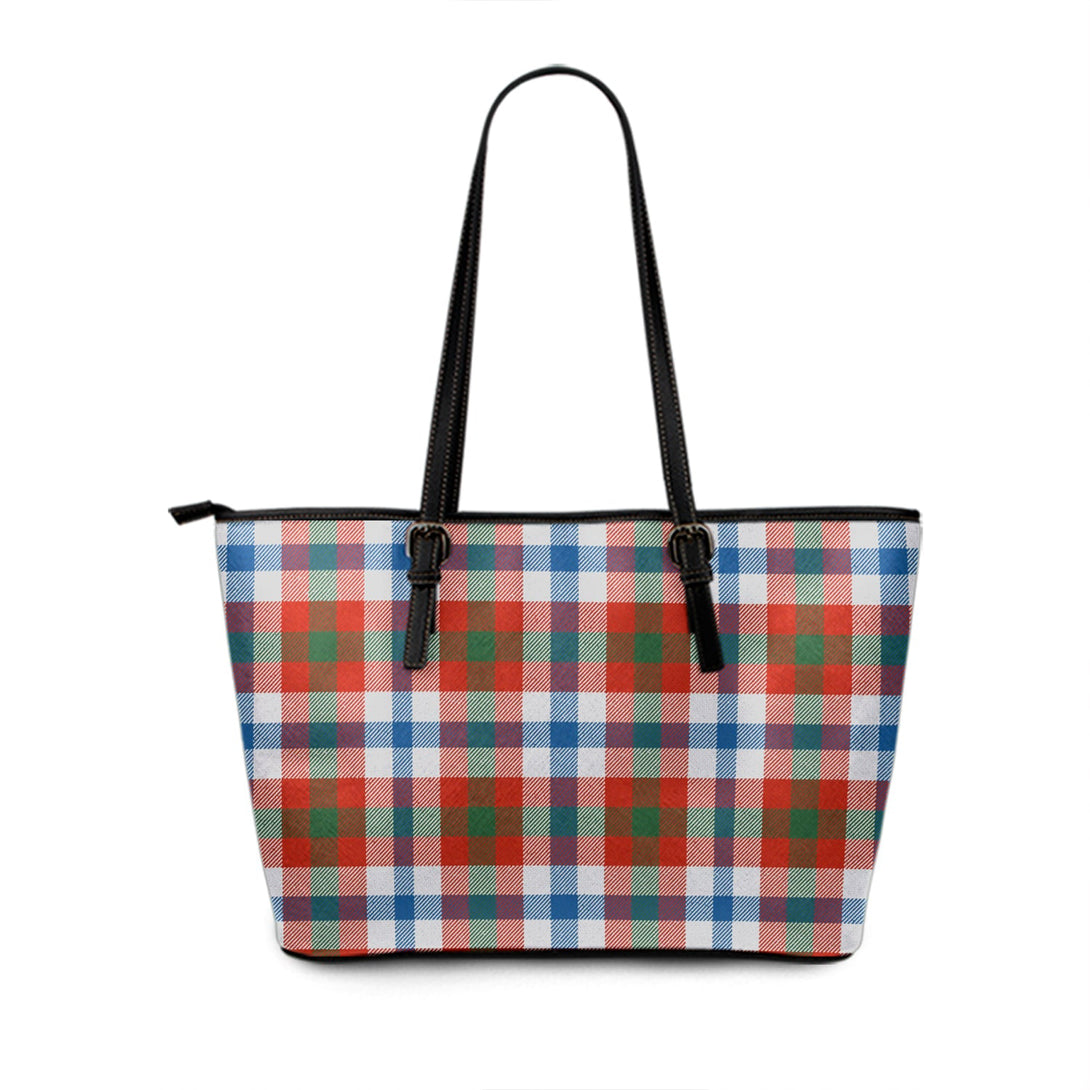 Algarve Ancient Tartan Leather Tote Bag