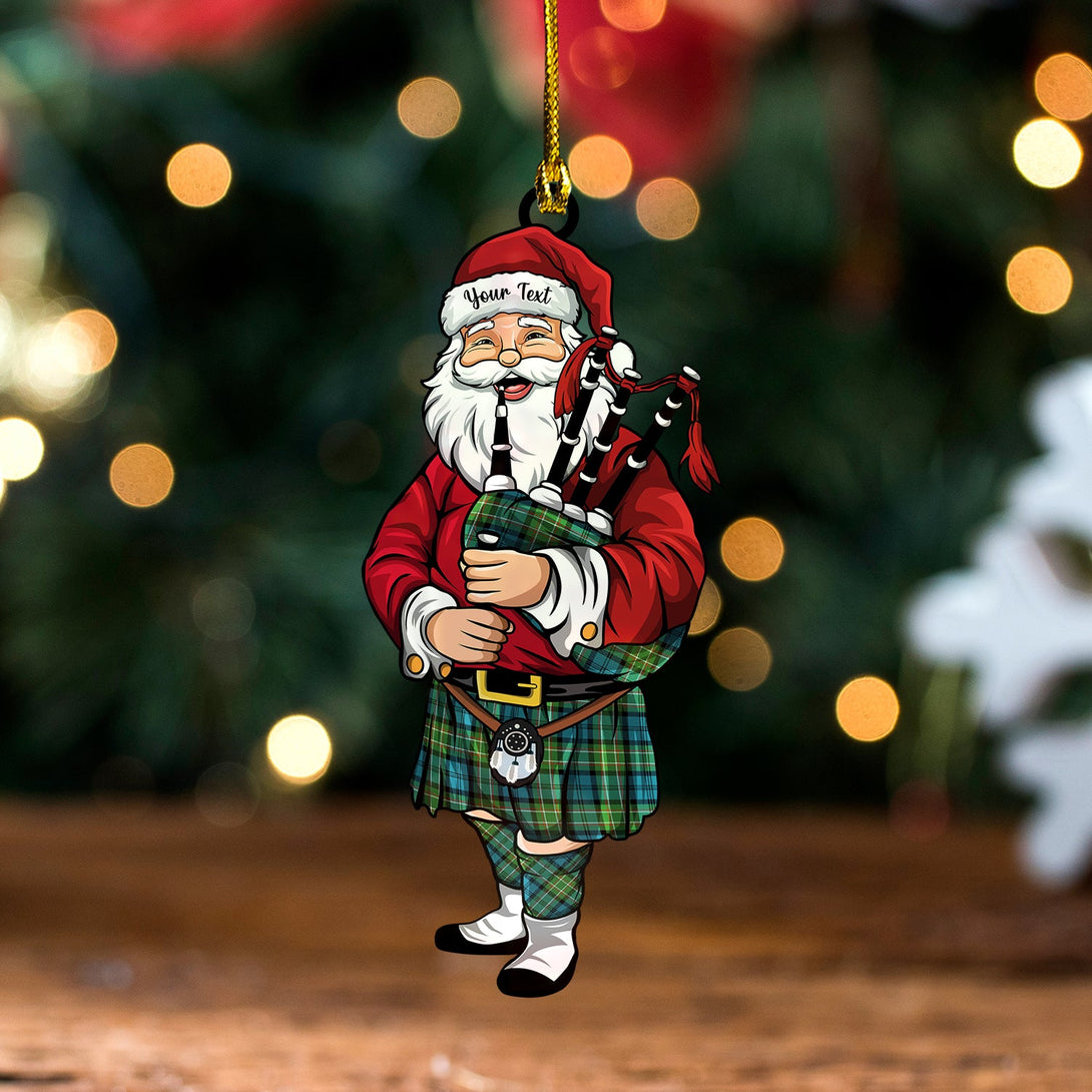 Allan Ancient Tartan Wood Acrylic Ornament Santa Personalized