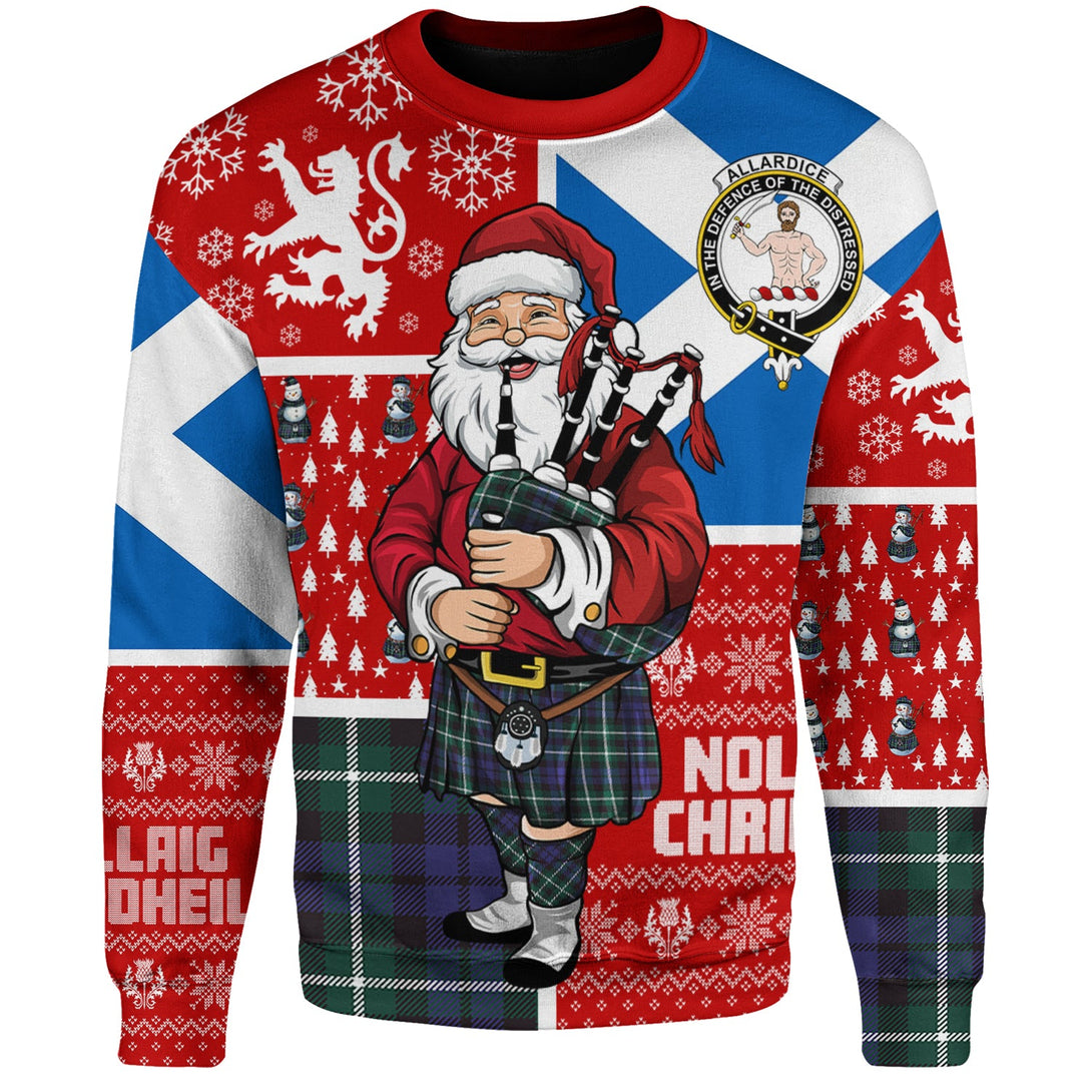 Allardice Clan Badge Tartan Sweatshirt Scotland Christmas Santa