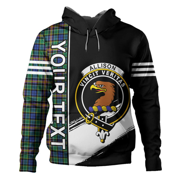 Allison Clan Badge Tartan Hoodie Quarter Style Personalized