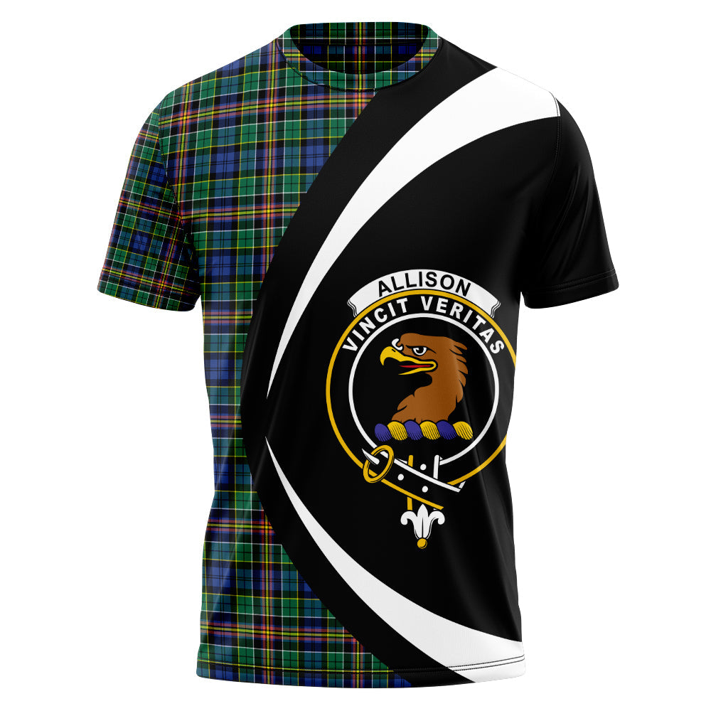 Allison Clan Badge Tartan T-Shirt Circle Style Personalized