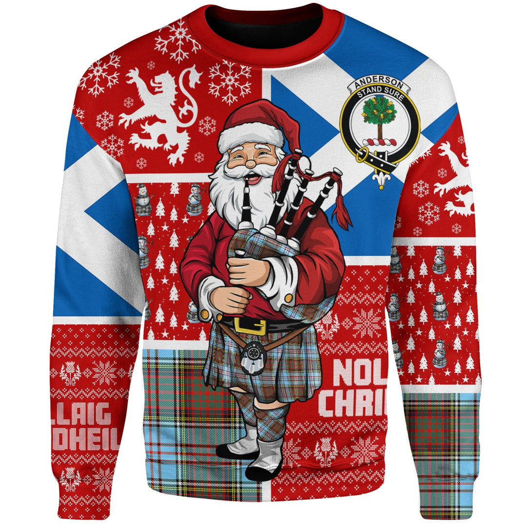 Anderson Ancient Clan Badge Tartan Sweatshirt Scotland Christmas Santa