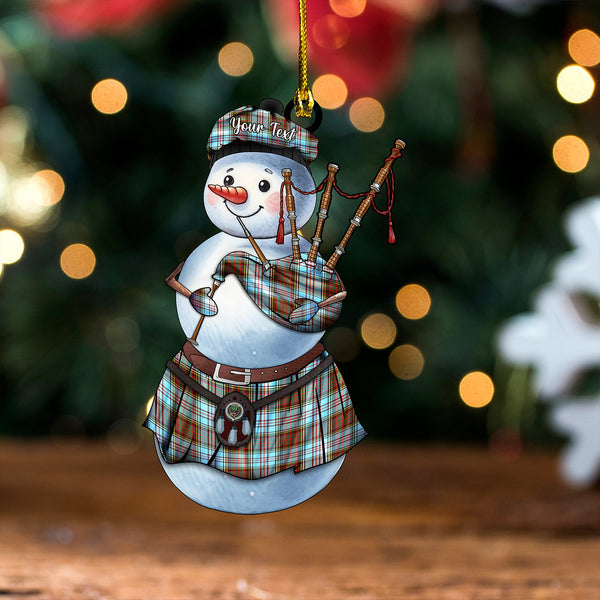 Anderson Ancient Clan Badge Tartan Wood Acrylic Ornament Snowman Bagpipe Personalized