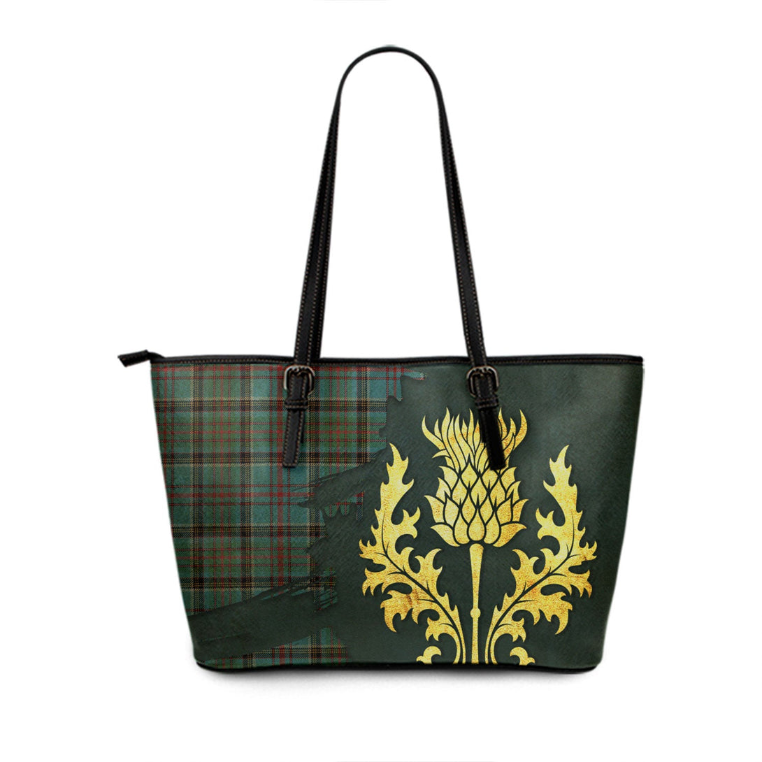 Anderson Old Modern Tartan Leather Tote Bag Thistle Oldest Style