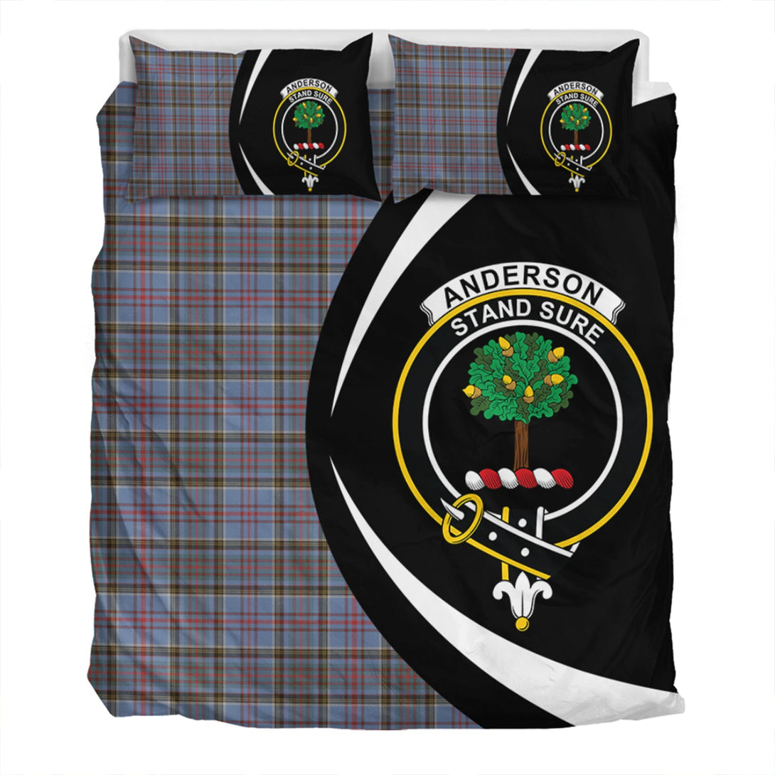 Anderson Old Weathered Clan Badge Tartan Bedding Set Circle Style