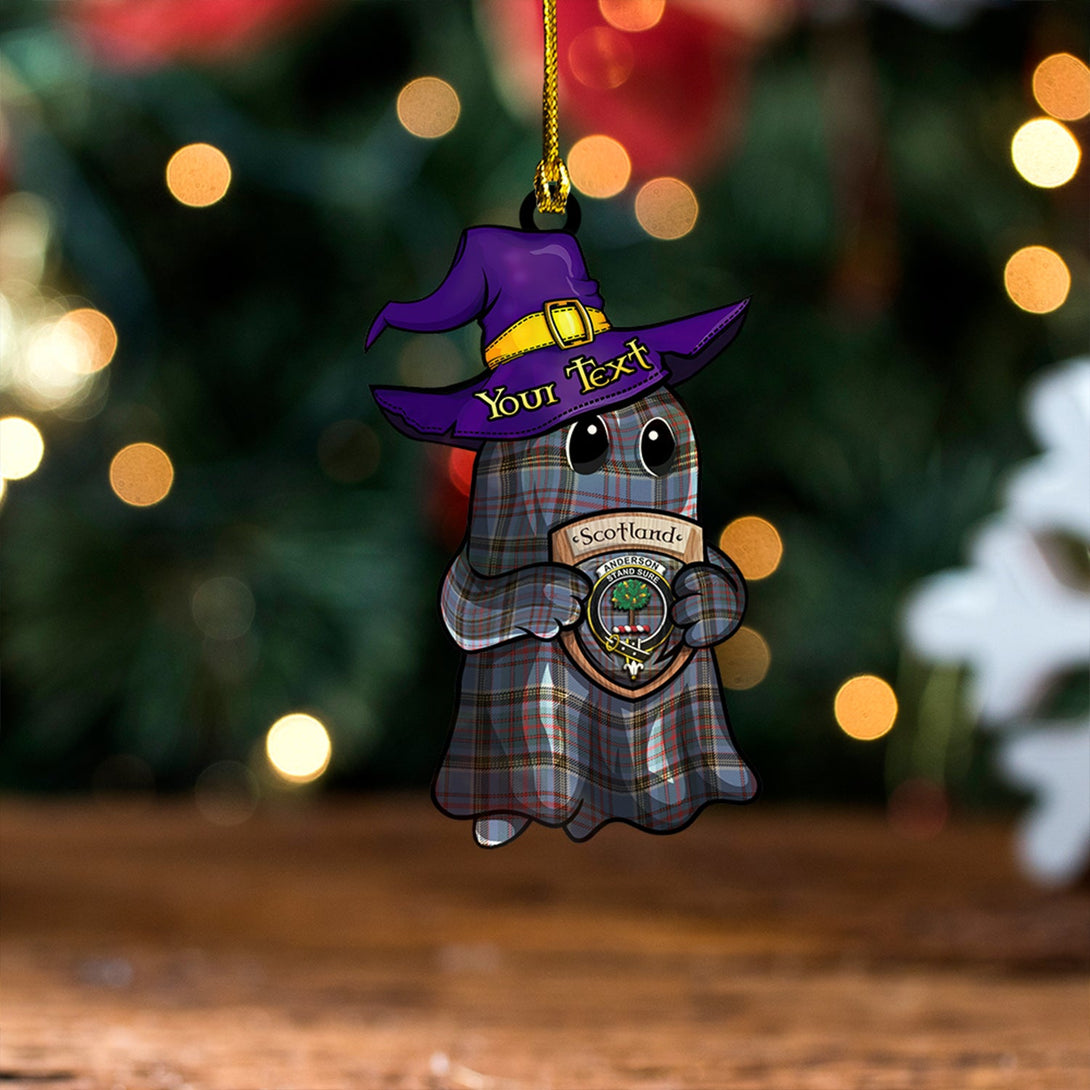 Anderson Old Weathered Clan Badge Tartan Wood Acrylic Ornament Halloween Ghost