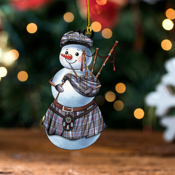 Anderson Old Weathered Clan Badge Tartan Wood Acrylic Ornament Snowman Bagpipe Personalized