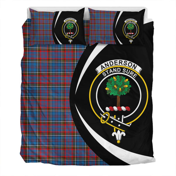 Anderson Red Clan Badge Tartan Bedding Set Circle Style