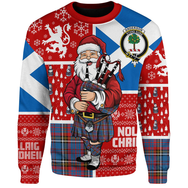 Anderson Red Clan Badge Tartan Sweatshirt Scotland Christmas Santa