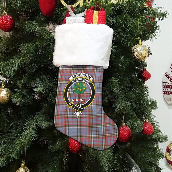 Anderson Red Weathered Clan Badge Tartan Christmas Stocking