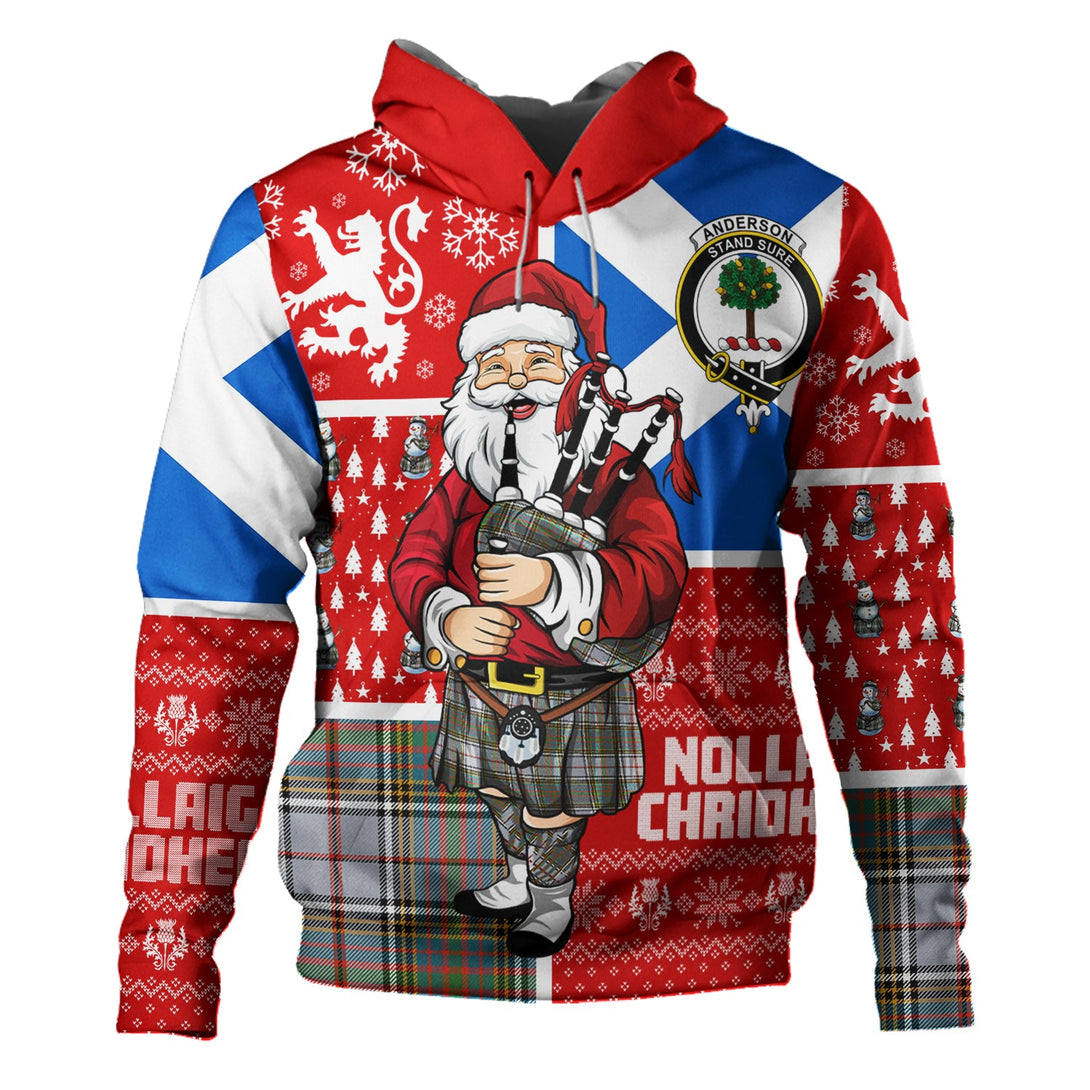 Anderson Ross Ancient Clan Badge Tartan Hoodie Scotland Christmas Santa