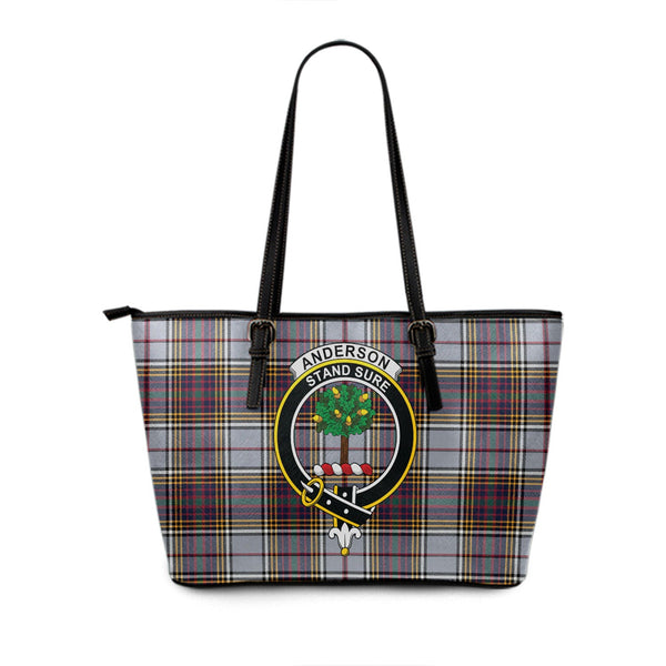 Anderson Ross Modern Clan Badge Tartan Leather Tote Bag