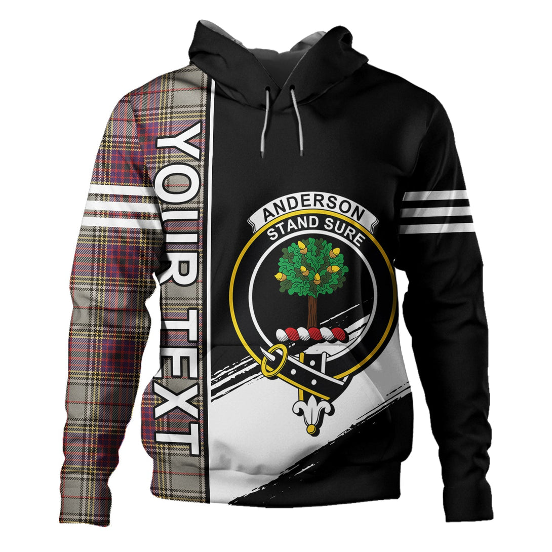 Anderson Ross Weathered Clan Badge Tartan Hoodie Quarter Style Personalized