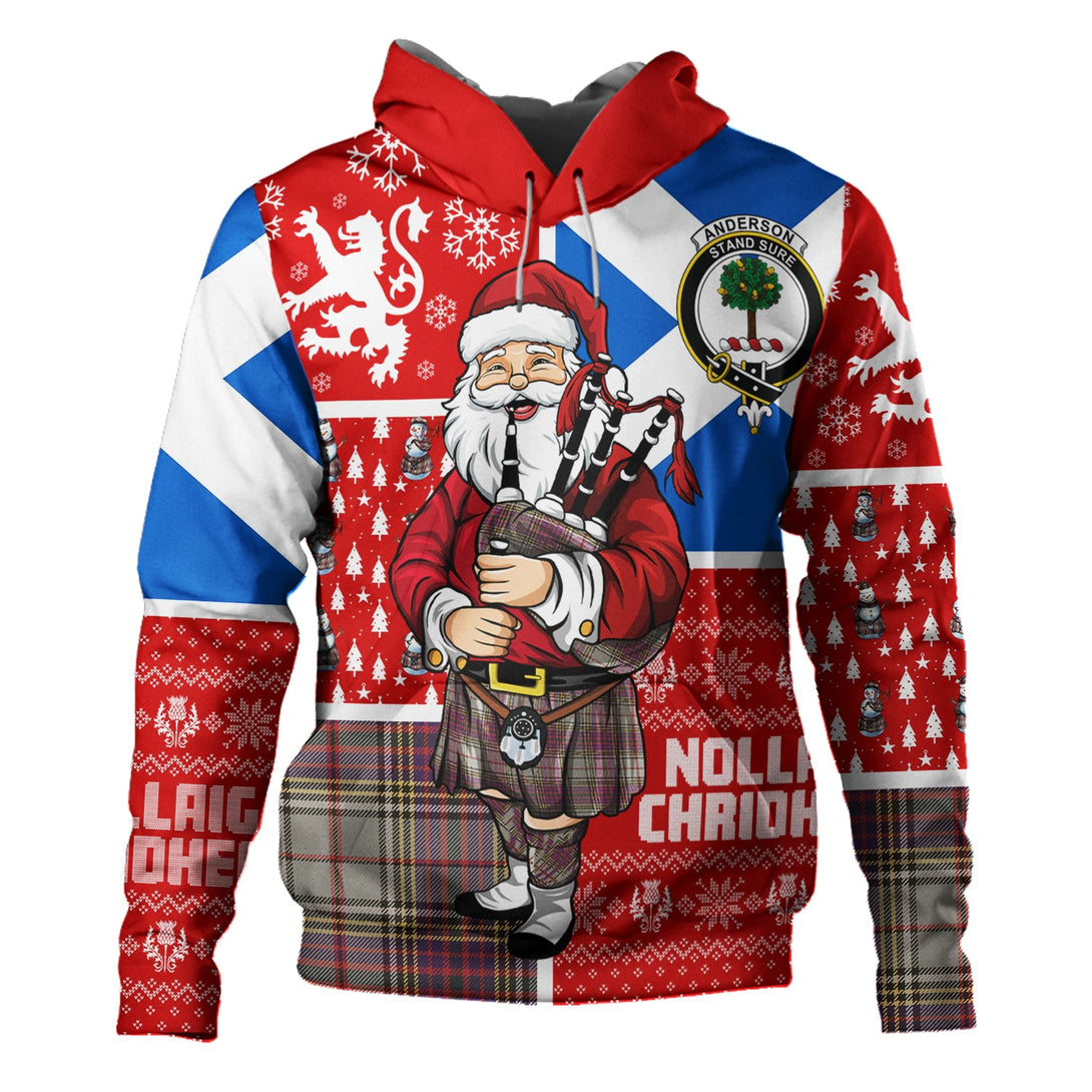 Anderson Ross Weathered Clan Badge Tartan Hoodie Scotland Christmas Santa