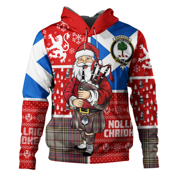 Anderson Ross Weathered Clan Badge Tartan Hoodie Scotland Christmas Santa