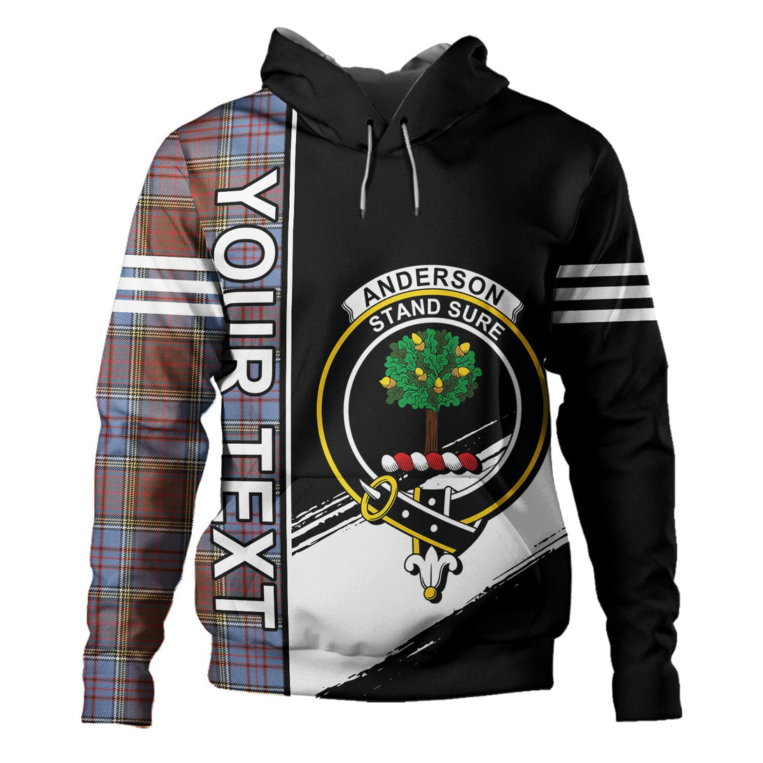 Anderson Weathered Clan Badge Tartan Hoodie Quarter Style Personalized