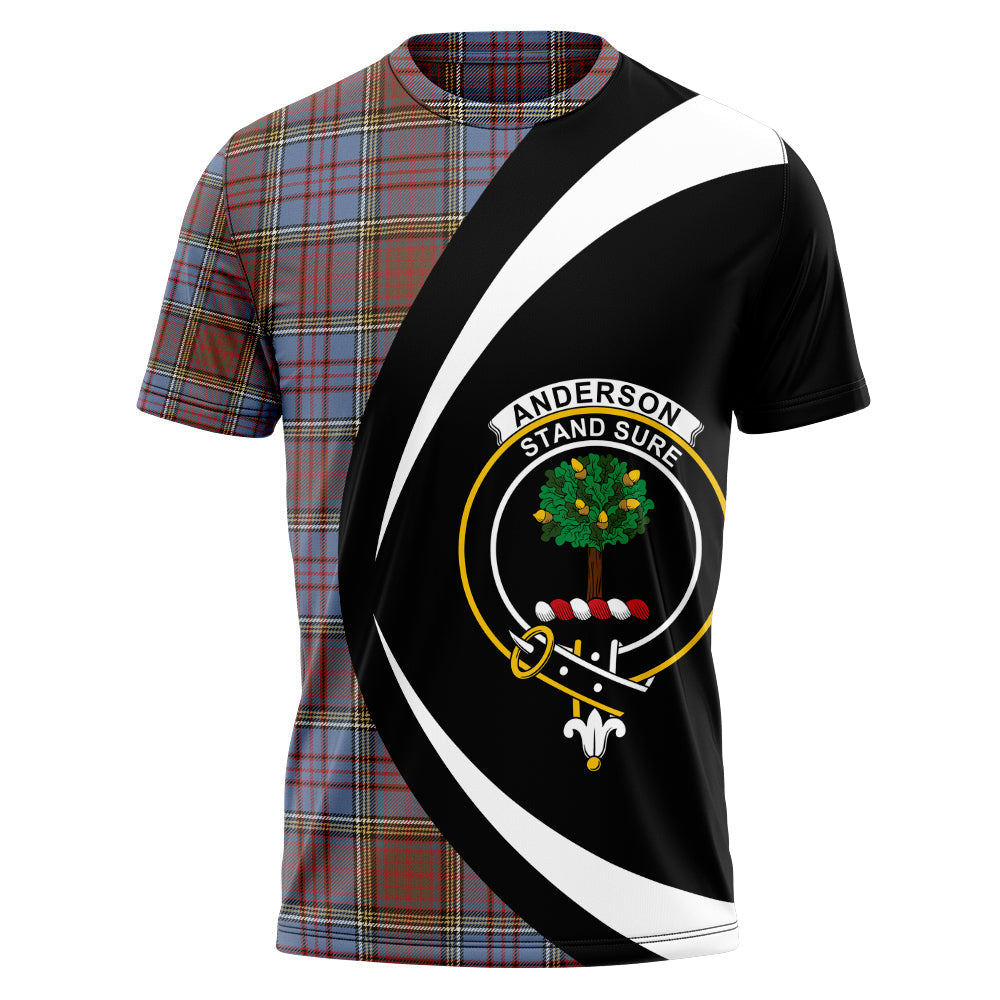 Anderson Weathered Clan Badge Tartan T-Shirt Circle Style Personalized