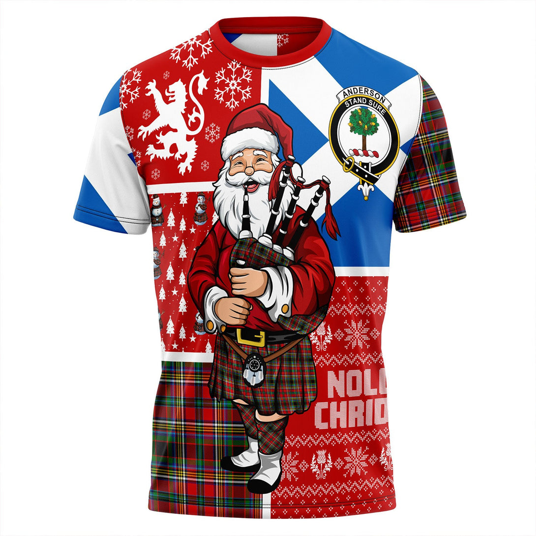 Anderson of Arbrake Clan Badge Tartan T-Shirt Scotland Christmas Santa