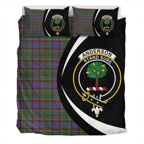 Anderson of Kinneddar Hunting Clan Badge Tartan Bedding Set Circle Style