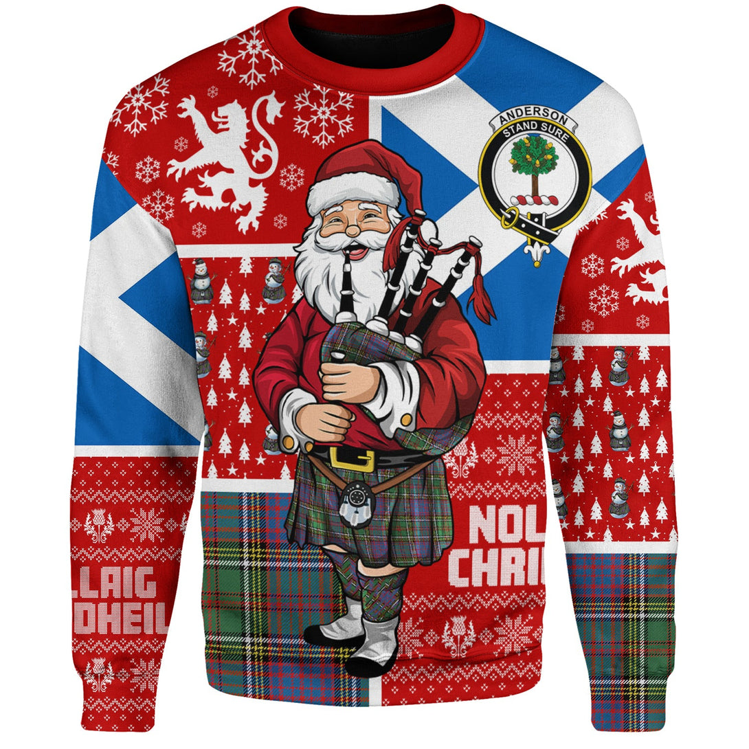 Anderson of Kinneddar Hunting Clan Badge Tartan Sweatshirt Scotland Christmas Santa