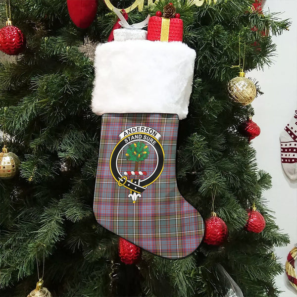 Anderson of Kinneddar Hunting Weathered Clan Badge Tartan Christmas Stocking