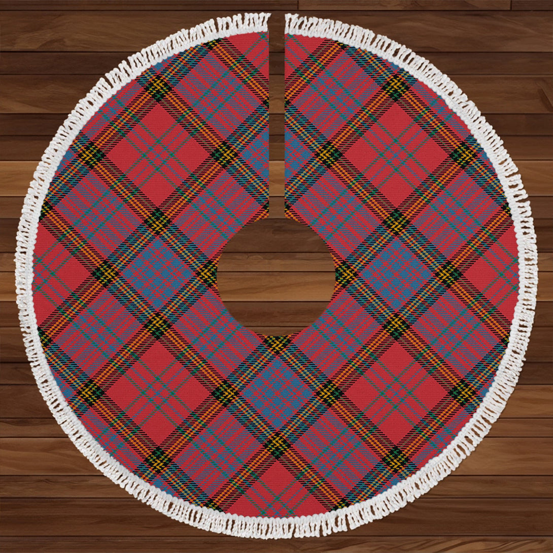 Anderson of Kinneddar Red Ancient Clan Badge Tartan Christmas Tree Skirt