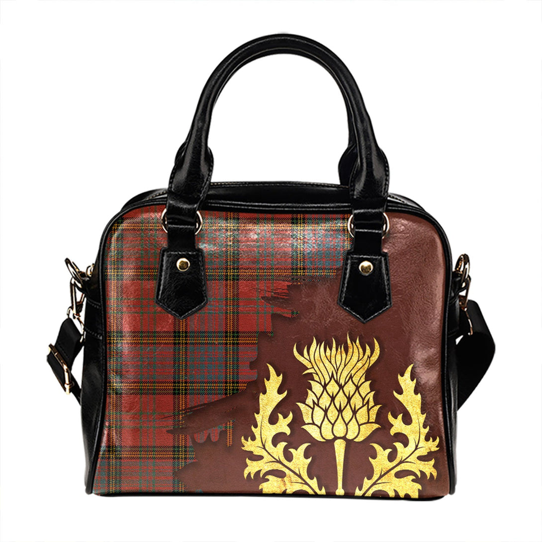 Anderson of Kinneddar Red Ancient Tartan Shoulder Handbag Thistle Oldest Style