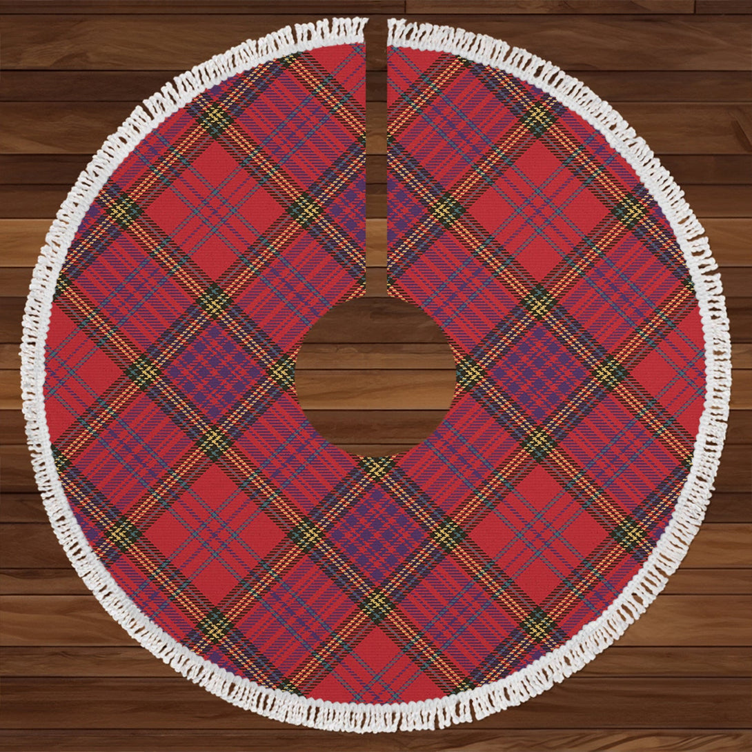 Anderson of Kinneddar Red Weathered Clan Badge Tartan Christmas Tree Skirt