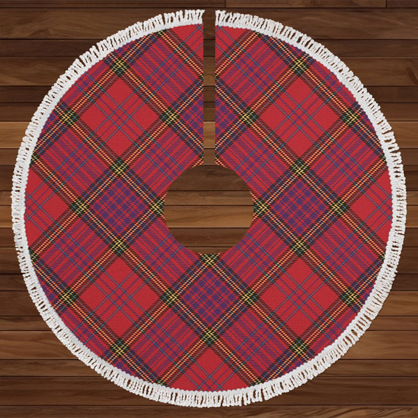 Anderson of Kinneddar Red Weathered Clan Badge Tartan Christmas Tree Skirt