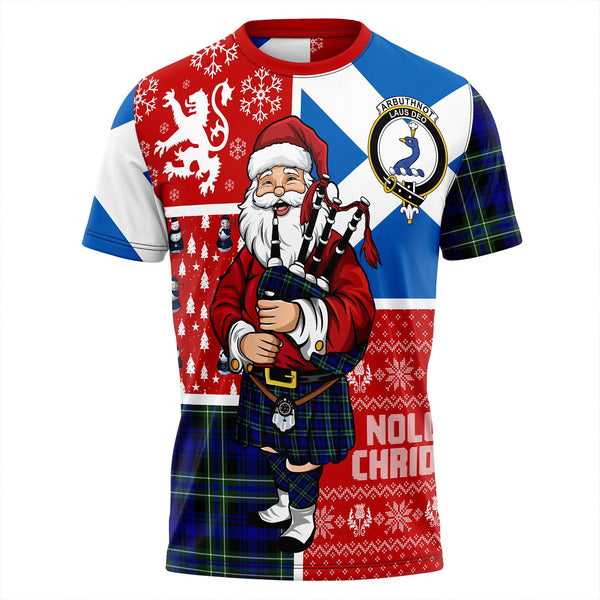 Arbuthnot Modern Clan Badge Tartan T-Shirt Scotland Christmas Santa