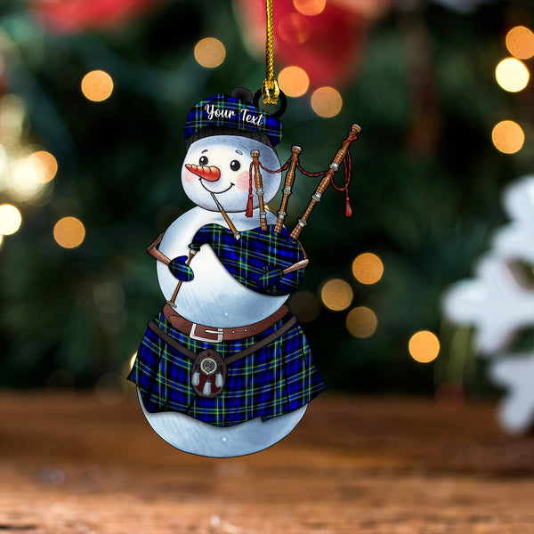 Arbuthnot Modern Clan Badge Tartan Wood Acrylic Ornament Snowman Bagpipe Personalized