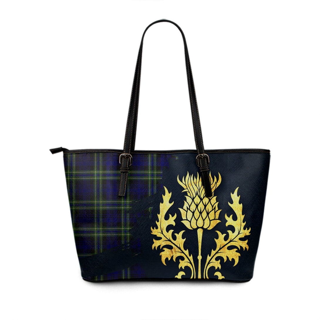 Arbuthnot Modern Tartan Leather Tote Bag Thistle Oldest Style