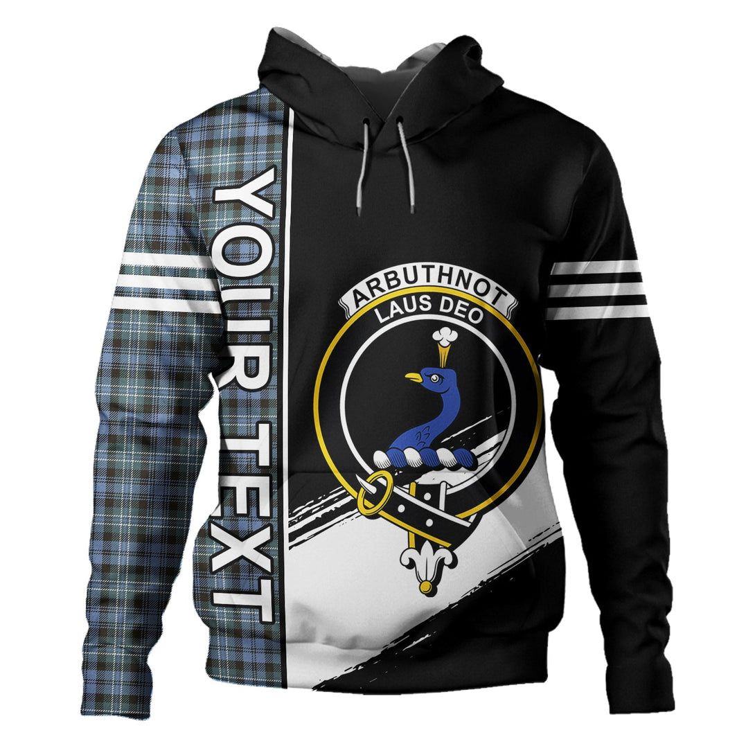 Arbuthnot Weathered Clan Badge Tartan Hoodie Quarter Style Personalized