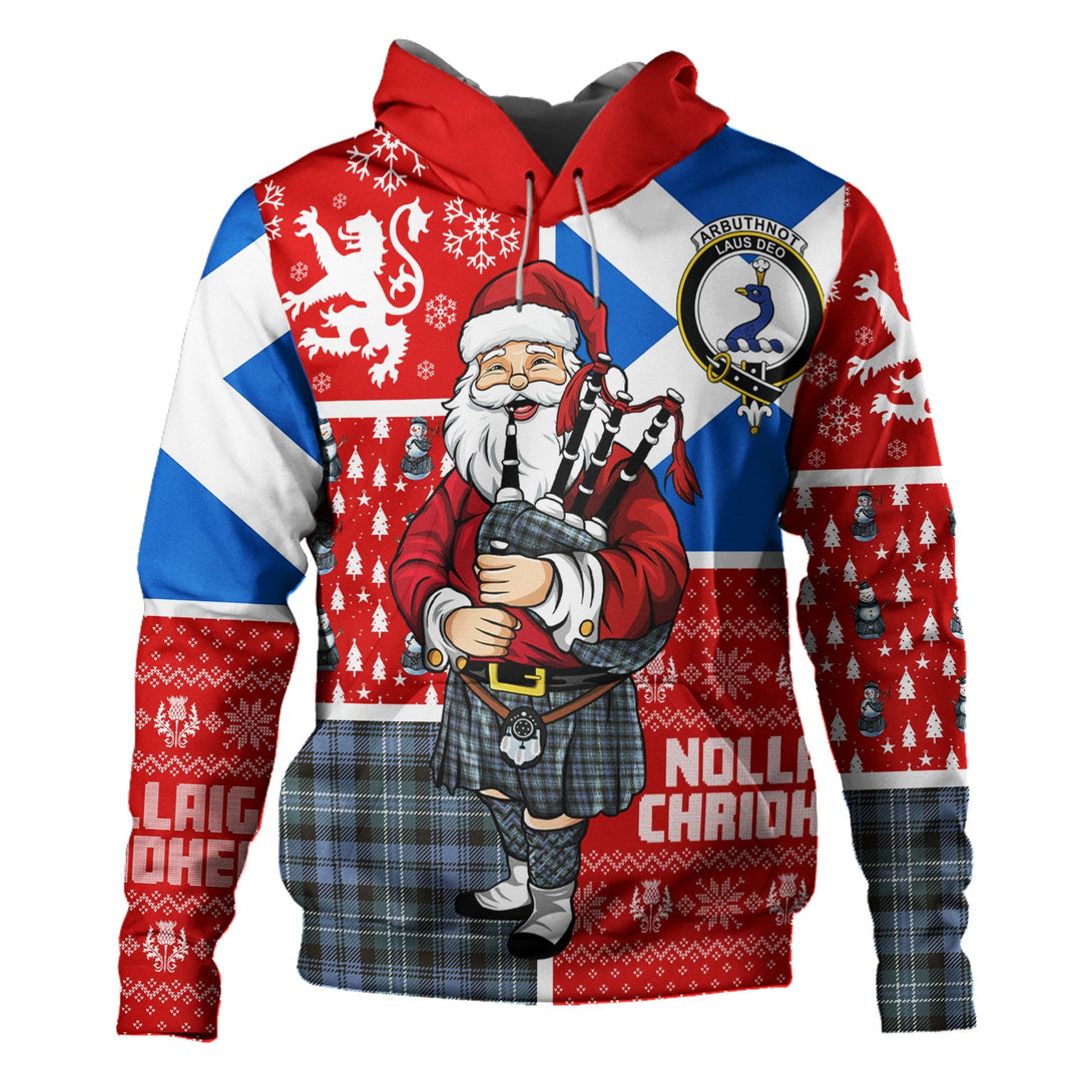 Arbuthnot Weathered Clan Badge Tartan Hoodie Scotland Christmas Santa