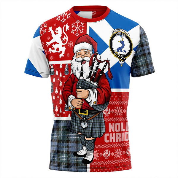 Arbuthnot Weathered Clan Badge Tartan T-Shirt Scotland Christmas Santa