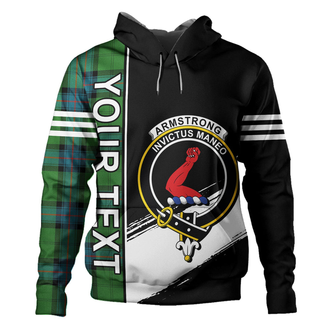 Armstrong Ancient Clan Badge Tartan Hoodie Quarter Style Personalized