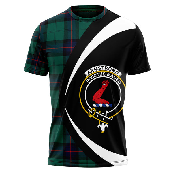 Armstrong Modern Clan Badge Tartan T-Shirt Circle Style Personalized