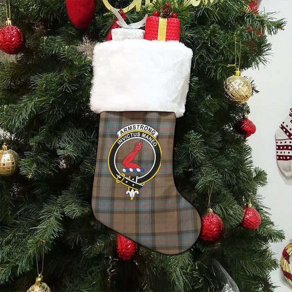 Armstrong Weathered Clan Badge Tartan Christmas Stocking