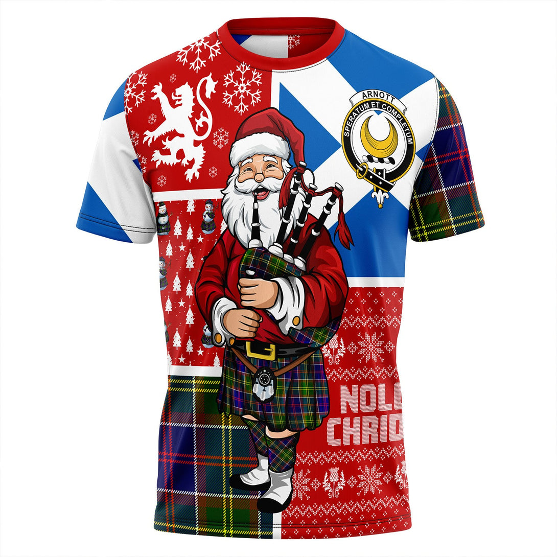 Arnott Clan Badge Tartan T-Shirt Scotland Christmas Santa