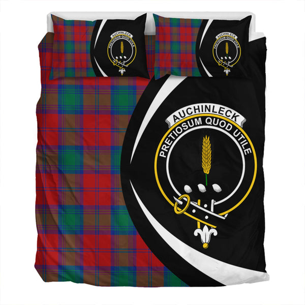 Auchinleck Clan Badge Tartan Bedding Set Circle Style