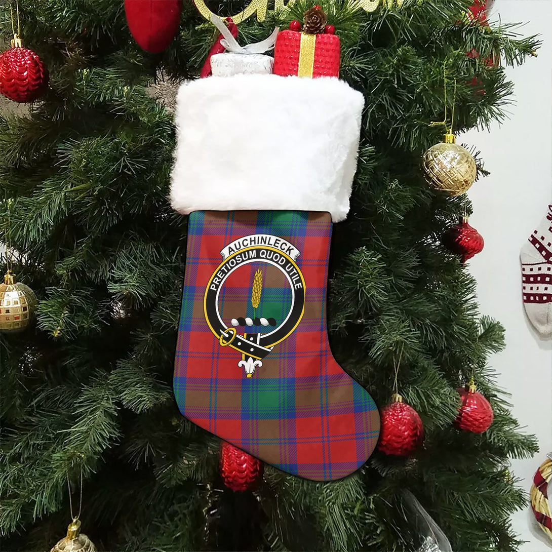 Auchinleck Clan Badge Tartan Christmas Stocking