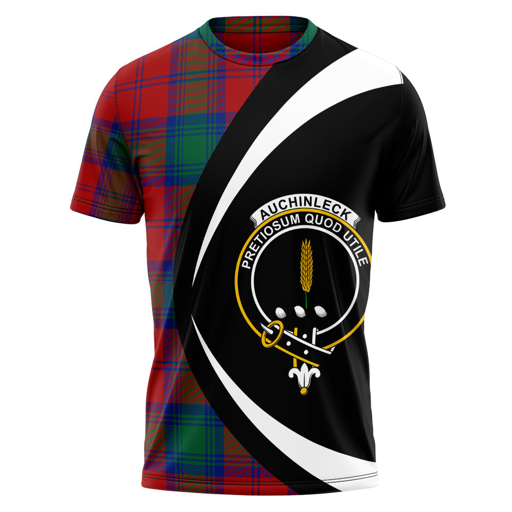 Auchinleck Clan Badge Tartan T-Shirt Circle Style Personalized