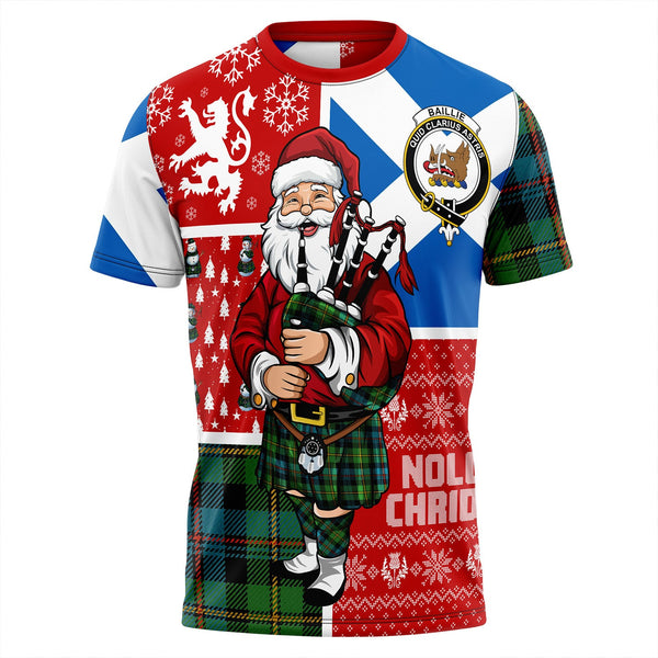 Baillie Ancient Clan Badge Tartan T-Shirt Scotland Christmas Santa