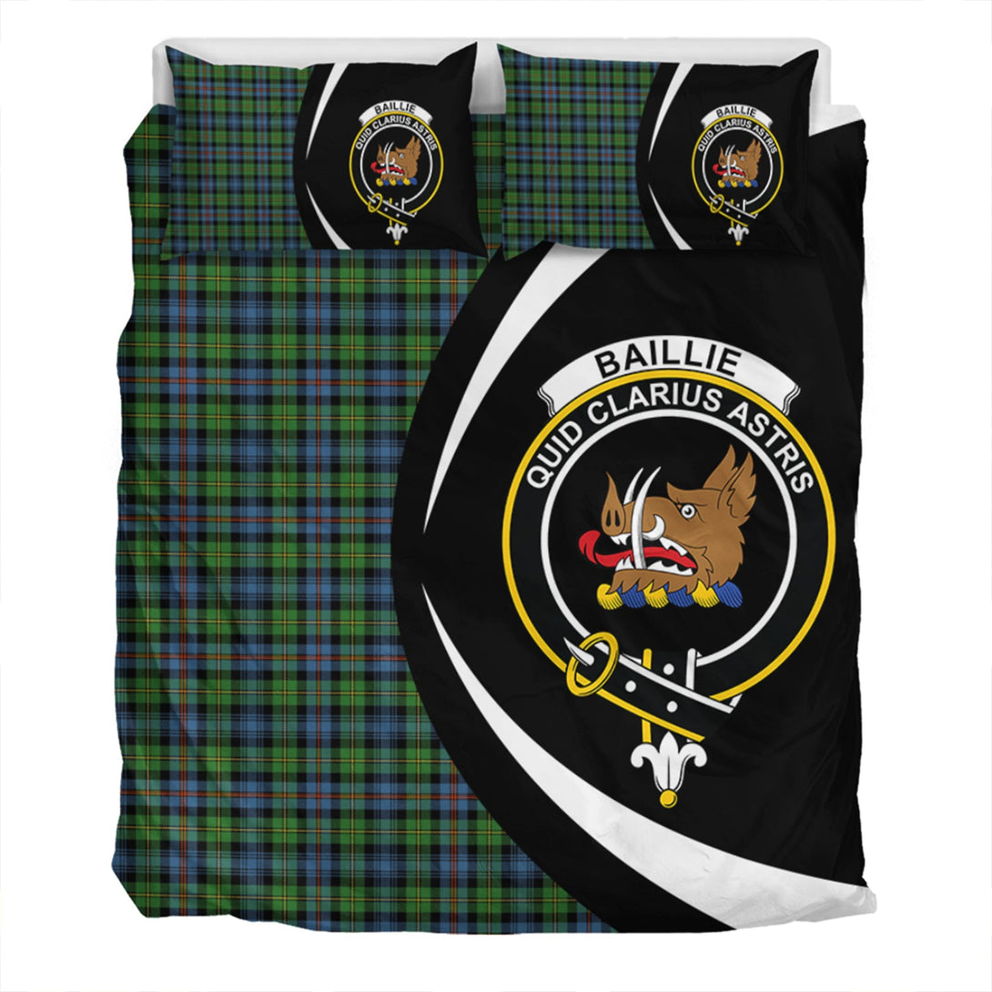 Baillie of Lamington Clan Badge Tartan Bedding Set Circle Style