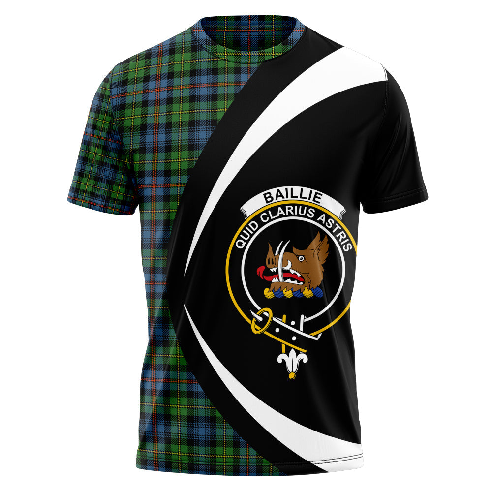 Baillie of Lamington Clan Badge Tartan T-Shirt Circle Style Personalized